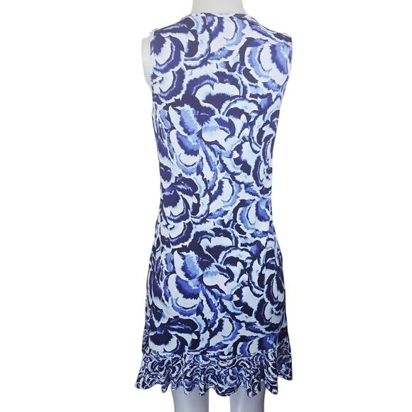 Tommy Bahama Blue Ruffle Bottom Pockets Summer Vacation Women's Dress XS - Picture 3 of 4